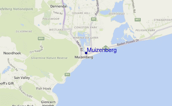 carte de localisation de Muizenberg