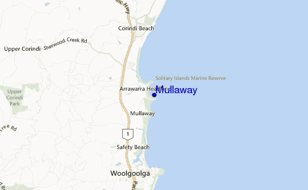 carte de localisation de Mullaway