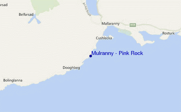 carte de localisation de Mulranny - Pink Rock