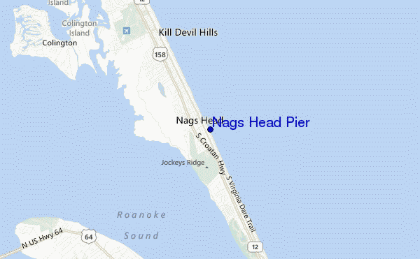 carte de localisation de Nags Head Pier