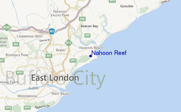 carte de localisation de Nahoon Reef
