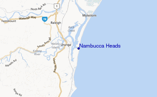 carte de localisation de Nambucca Heads