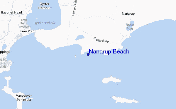 carte de localisation de Nanarup Beach