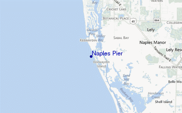carte de localisation de Naples Pier