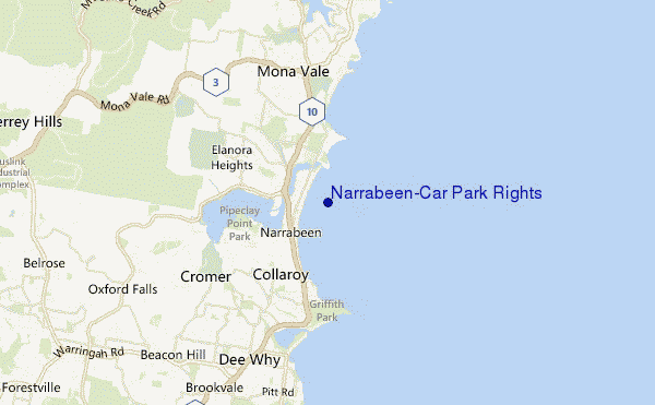 carte de localisation de Narrabeen-Car Park Rights