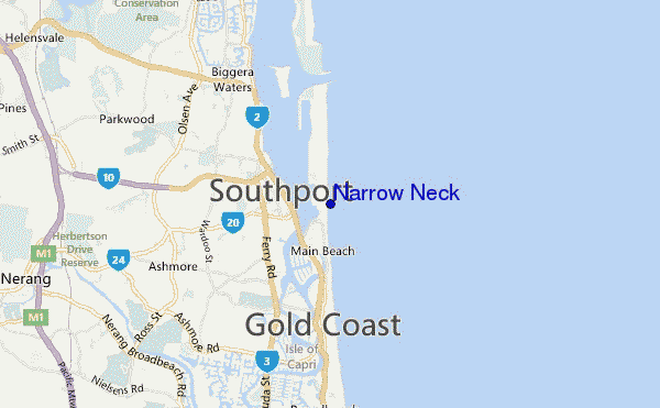 carte de localisation de Narrow Neck