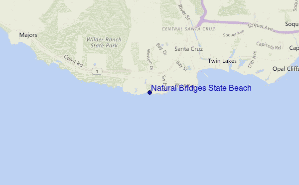 carte de localisation de Natural Bridges State Beach