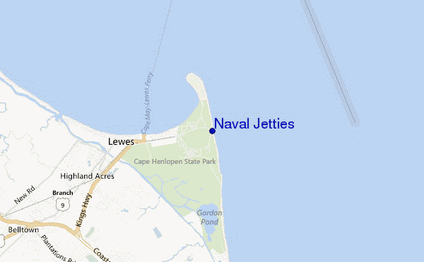carte de localisation de Naval Jetties