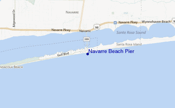 carte de localisation de Navarre Beach Pier