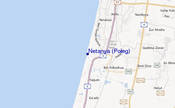 carte de localisation de Netanya (Poleg)