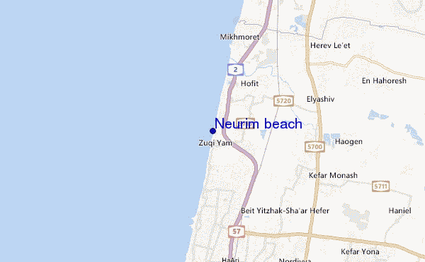 carte de localisation de Neurim beach