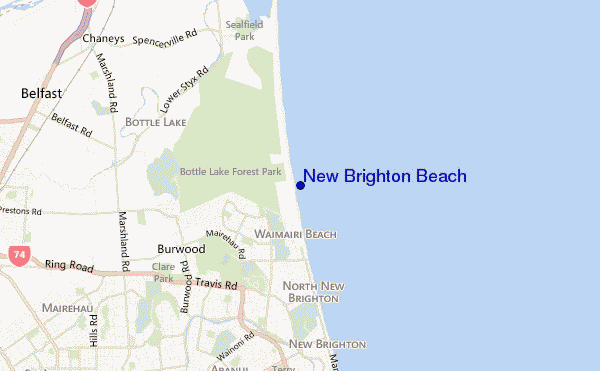 carte de localisation de New Brighton Beach