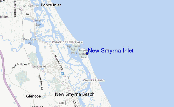 carte de localisation de New Smyrna Inlet