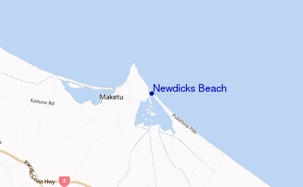 carte de localisation de Newdicks Beach