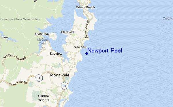 carte de localisation de Newport Reef