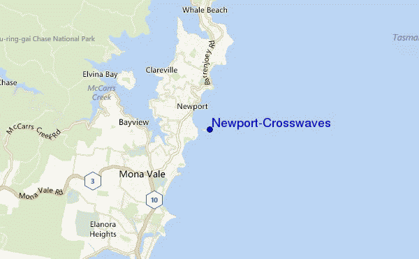 carte de localisation de Newport-Crosswaves