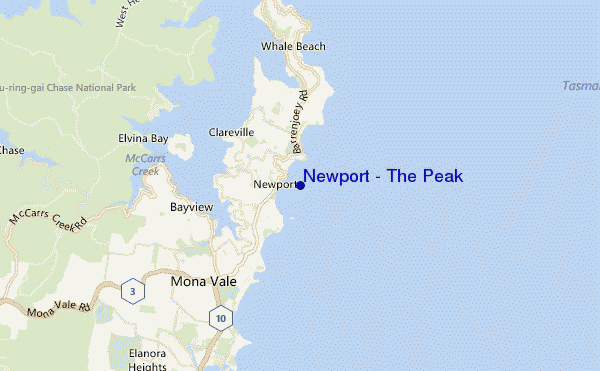carte de localisation de Newport - The Peak