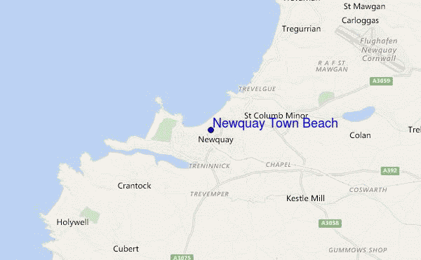 carte de localisation de Newquay Town Beach