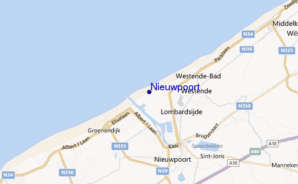 carte de localisation de Nieuwpoort