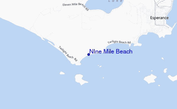 carte de localisation de NIne Mile Beach