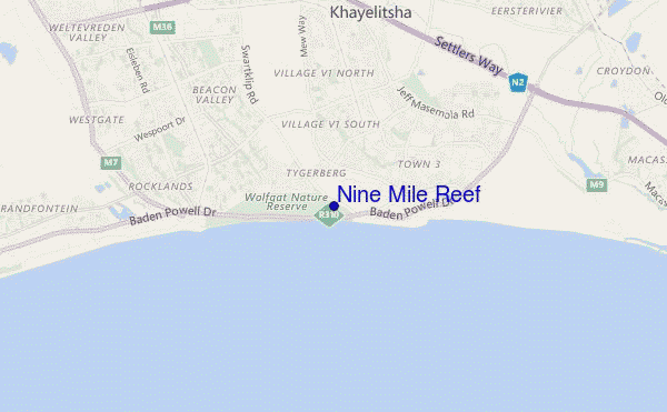 carte de localisation de Nine Mile Reef