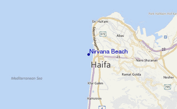 carte de localisation de Nirvana Beach