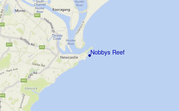 carte de localisation de Nobbys Reef