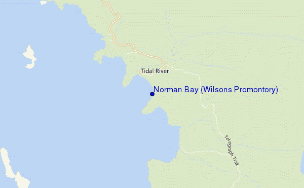 carte de localisation de Norman Bay (Wilsons Promontory)