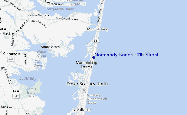 carte de localisation de Normandy Beach - 7th Street
