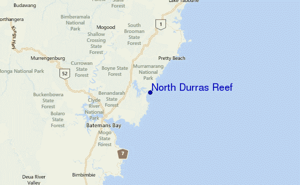 North Durras Reef Location Map