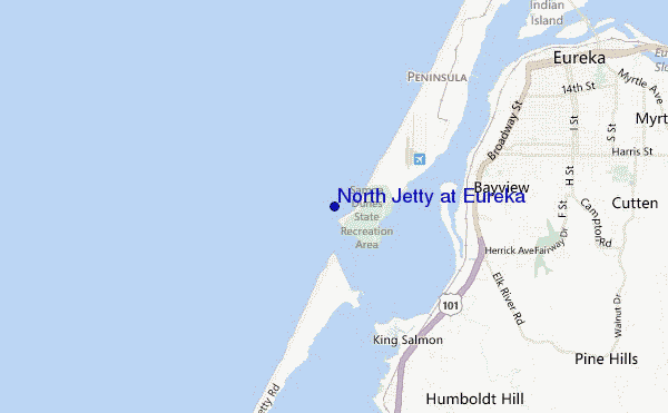 carte de localisation de North Jetty at Eureka