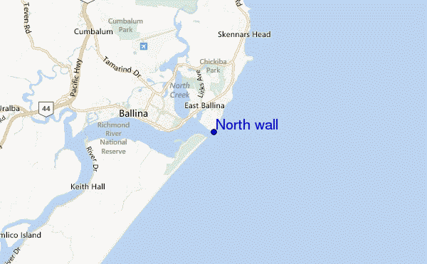 carte de localisation de North wall