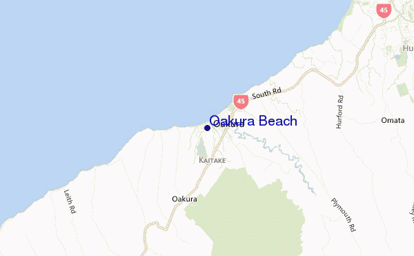 carte de localisation de Oakura Beach