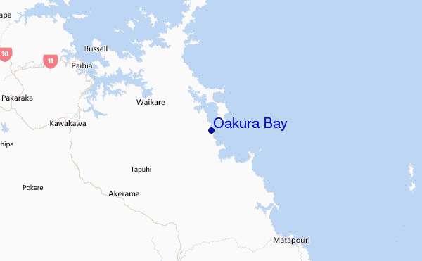 Oakura Bay Location Map