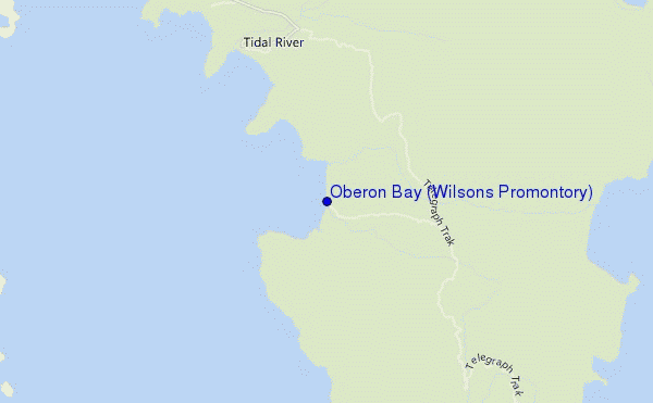 carte de localisation de Oberon Bay (Wilsons Promontory)