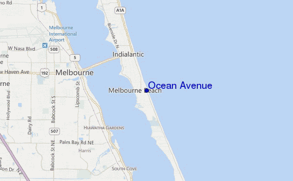 carte de localisation de Ocean Avenue
