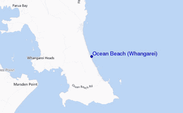 carte de localisation de Ocean Beach (Whangarei)