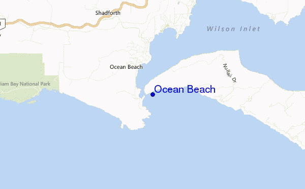 carte de localisation de Ocean Beach