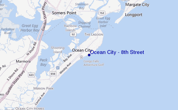 carte de localisation de Ocean City - 8th Street