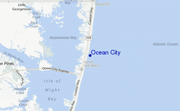 carte de localisation de Ocean City