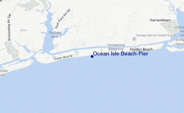 carte de localisation de Ocean Isle Beach/pier