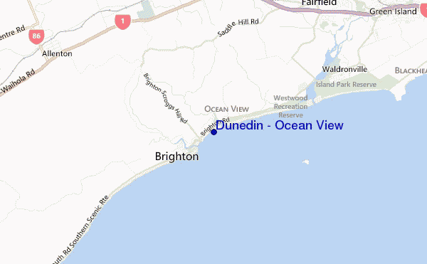 carte de localisation de Dunedin - Ocean View