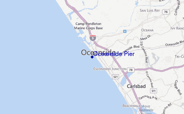 carte de localisation de Oceanside Pier