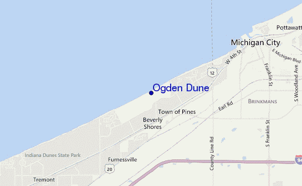 carte de localisation de Ogden Dune