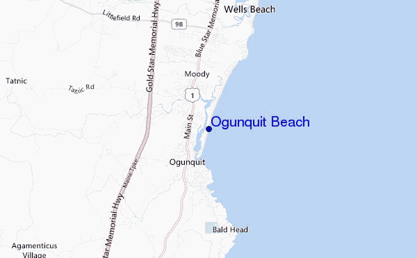 carte de localisation de Ogunquit Beach