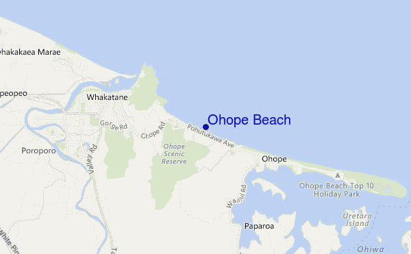 carte de localisation de Ohope Beach