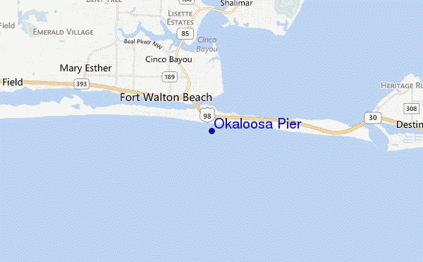 carte de localisation de Okaloosa Pier
