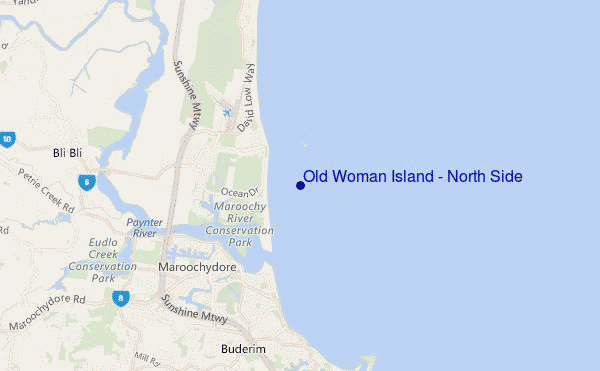 carte de localisation de Old Woman Island - North Side