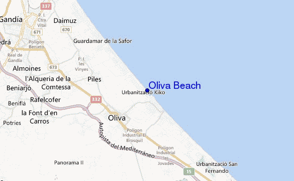 carte de localisation de Oliva Beach
