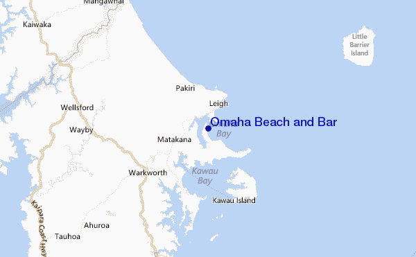 Omaha Beach and Bar Location Map